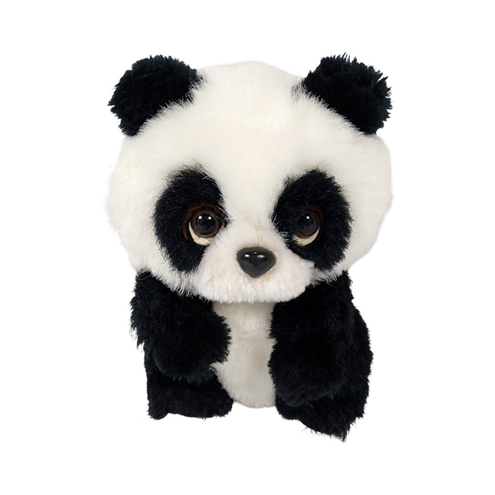 Vintage Panda Bear Plush‎ Stuffed Animal Black White Realistic 6 Inch Toy